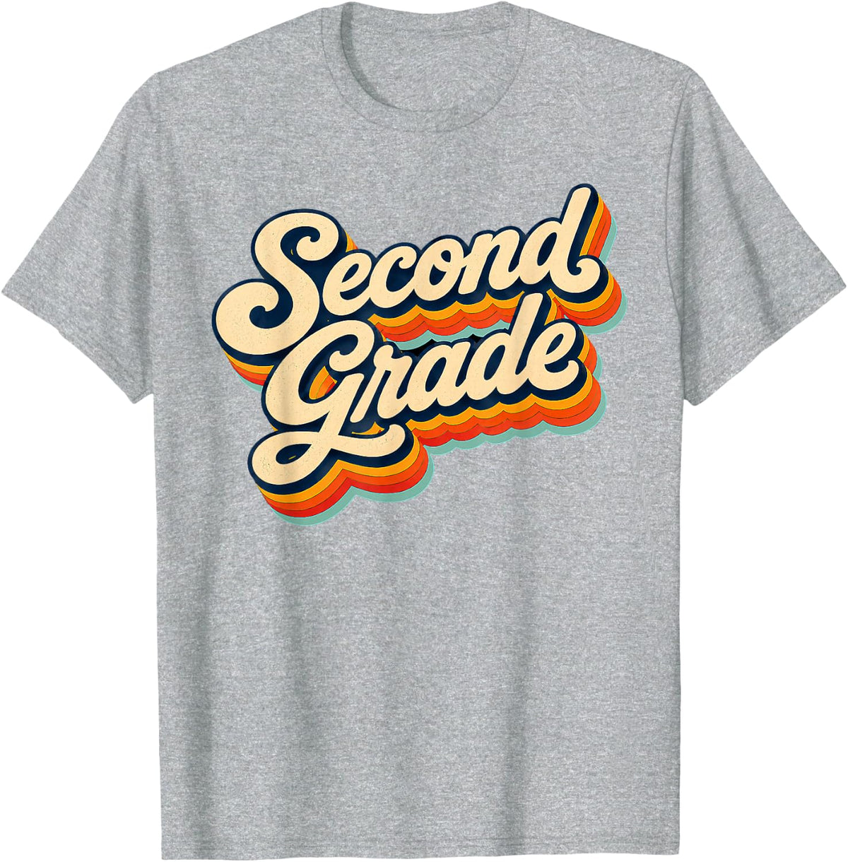 Retro Vintage Second Grade First Day of Back to School T-Shirt - Heather Grey