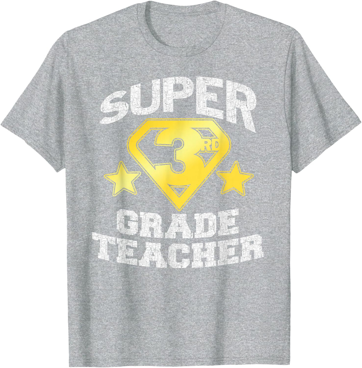Super 3rdt Grade Teacher Hero T-Shirt - Heather Grey