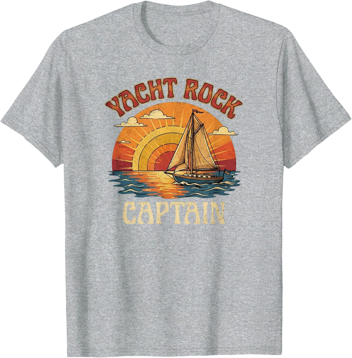 Yacht Rock Captain T-Shirt - Heather Grey