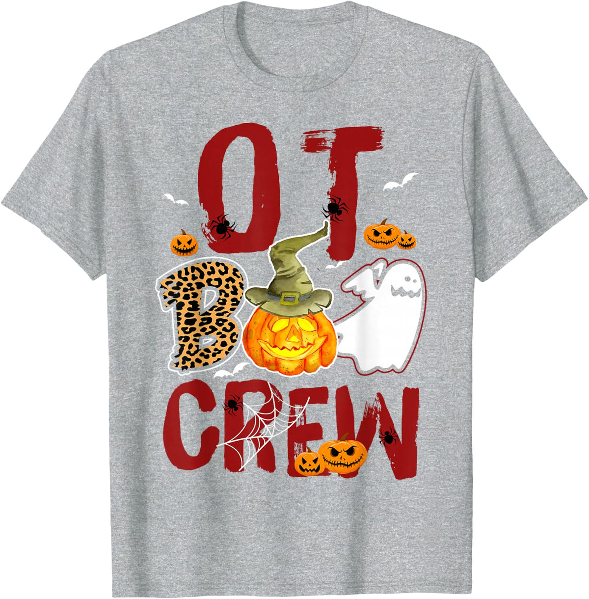 OT Boo Crew Halloween Occupational Therapist Match T-Shirt - Heather Grey