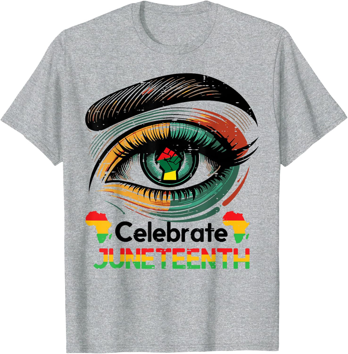 Celebrate Juneteenth Black African June 19th Men Women Kids T-Shirt - Heather Grey