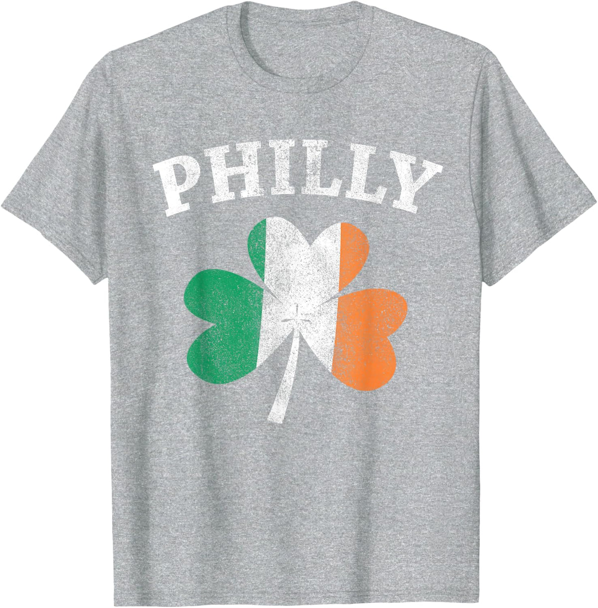 Philly Irish Flag Shamrock T-Shirt I St. Patrick's Day Gift T-Shirt - Heather Grey