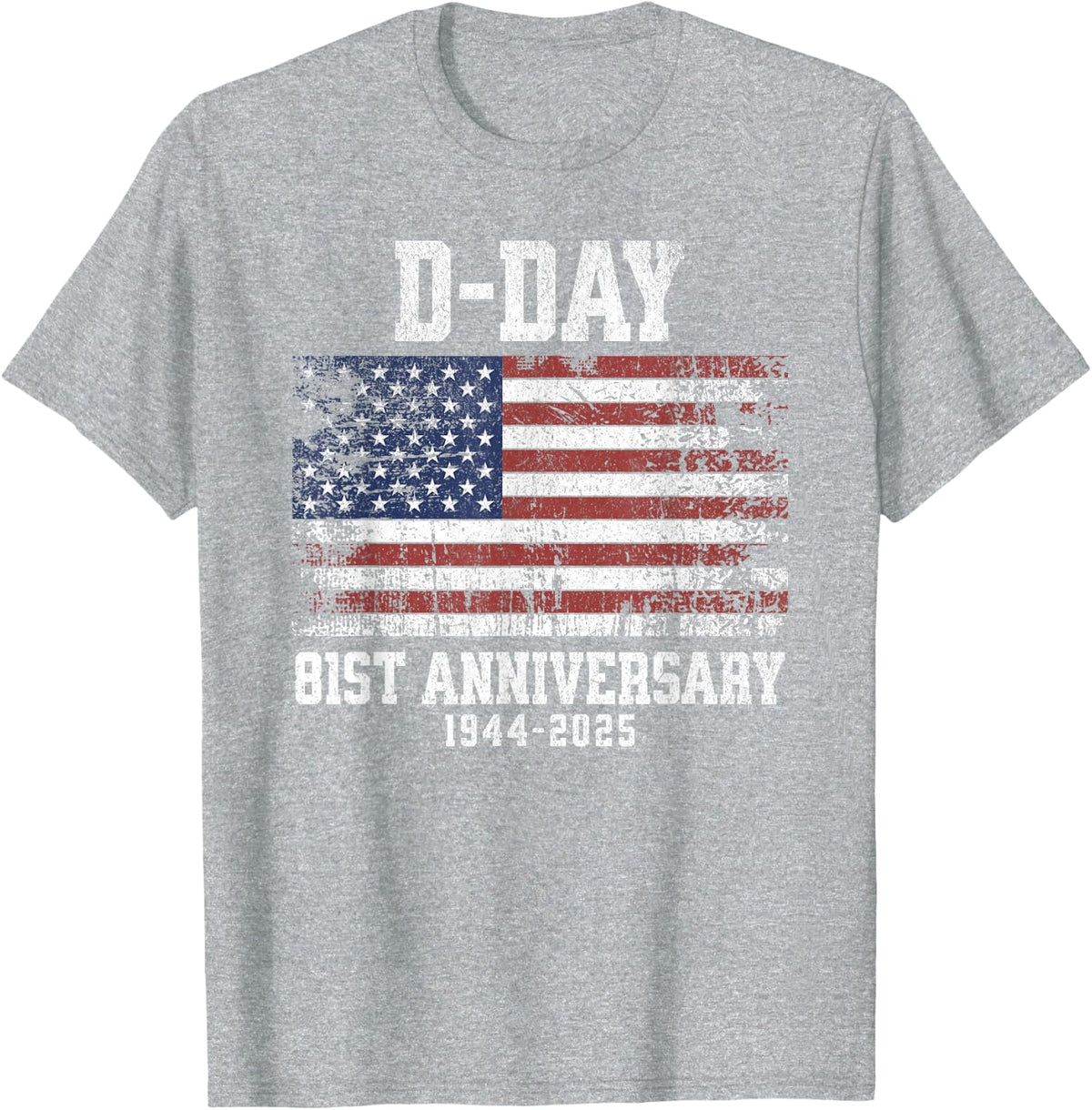 D-Day 81st Anniversary 1944-2025 Veteran Remembrance T-Shirt - Heather Grey