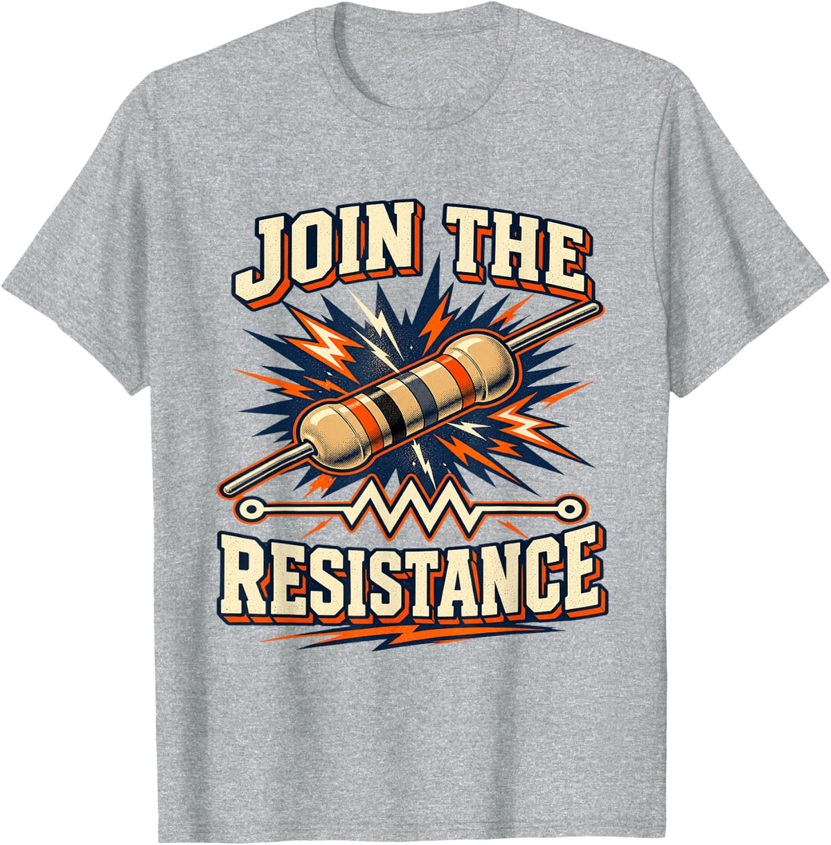 Electrical Engineer Shirt, Join the Resistance Resistor Tee T-Shirt - Heather Grey