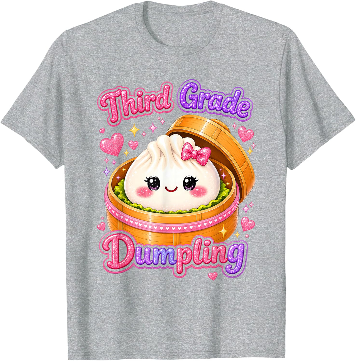 3rd Grade Dumpling Cute First Day of School Teachers Kids T-Shirt - Heather Grey